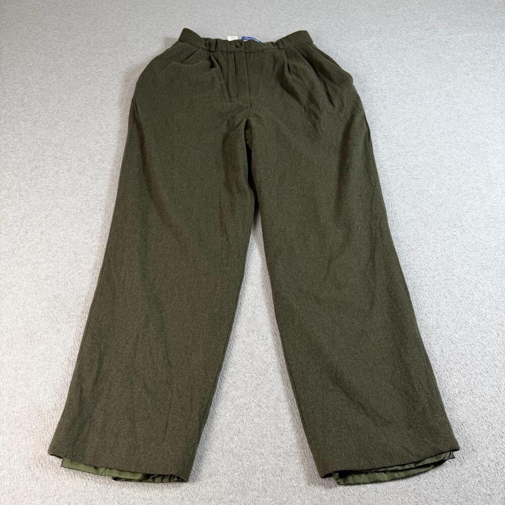 Vintage Pendleton Wool Pants Women 10 Petite Green Pleated Lined Heritage USA